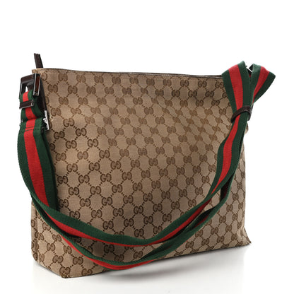 Gucci Monogram Web Medium Flat Messenger Bag Brown 3 of 11