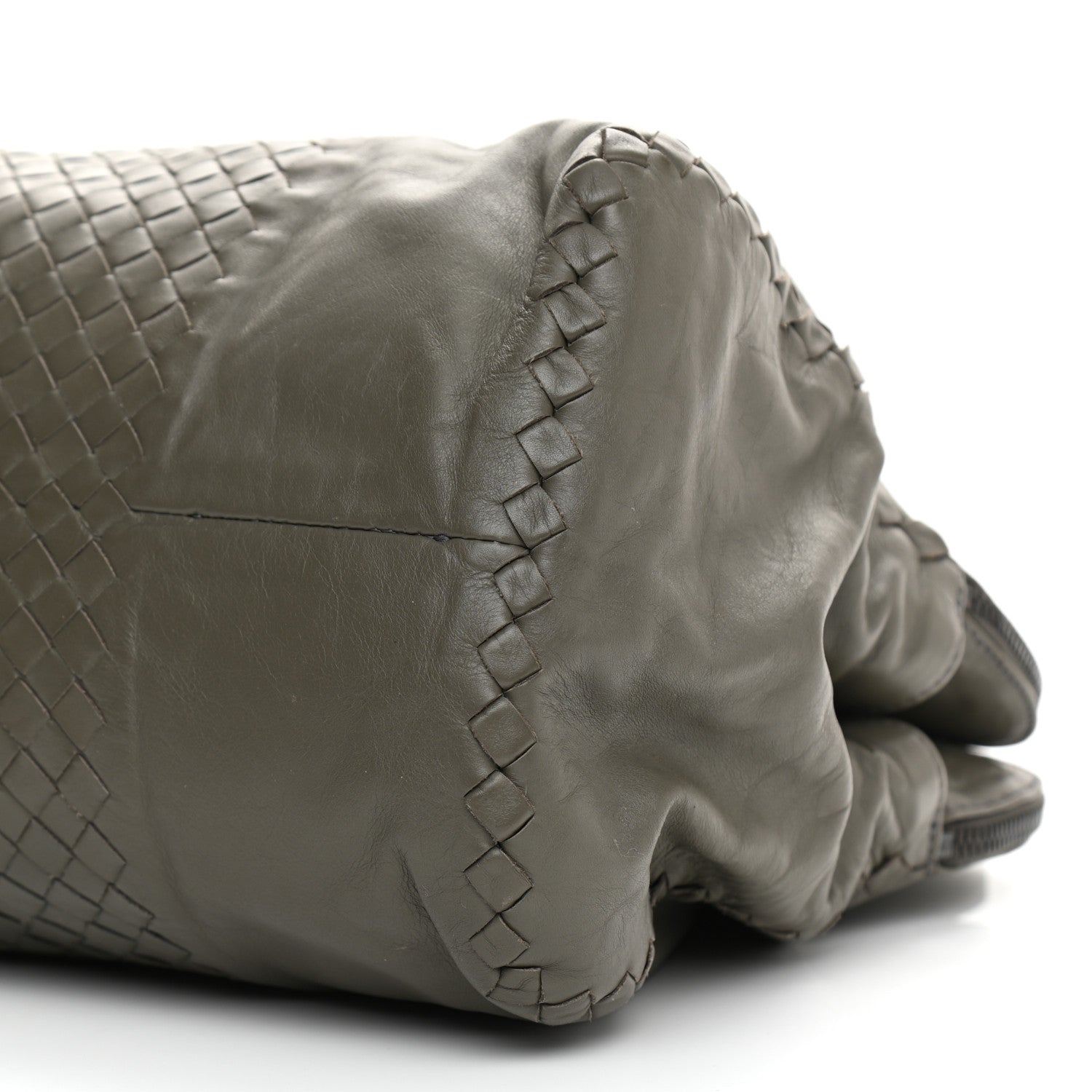 Bottega Veneta Calfskin Intrecciato Large Leggero Tote Kaki Fondente 12 of 14