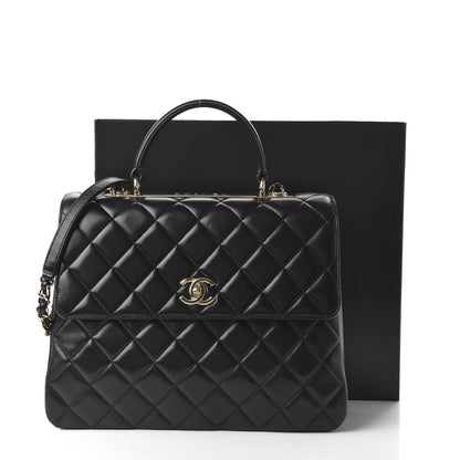 Chanel Lambskin Quilted Large Trendy CC Dual Handle Flap Bag Black 12 of 12