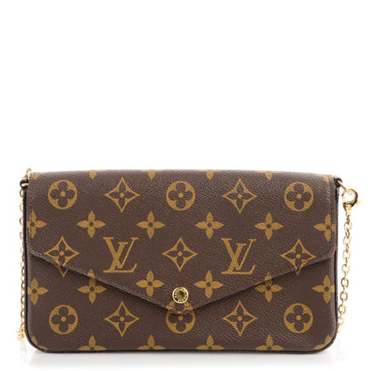 Louis Vuitton Monogram Pochette Felicie Chain Wallet Fuchsia 1 of 7