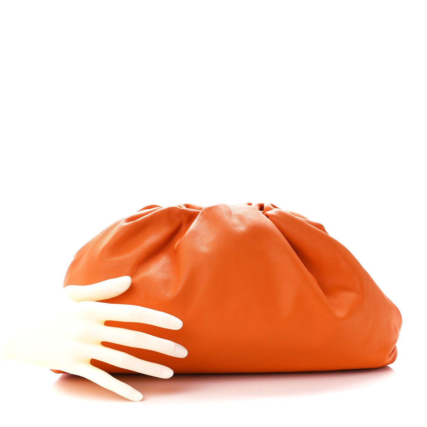 Smooth Butter Calf The Pouch Oversized Clutch Burnt Orange