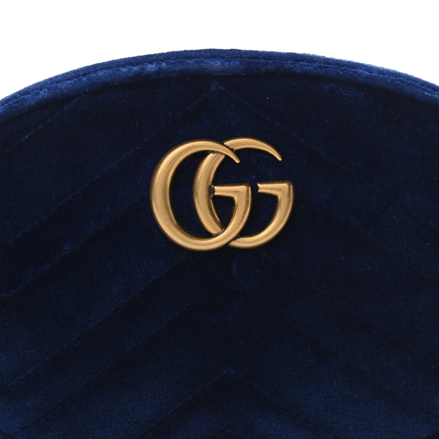 Gucci Velvet Matelasse GG Marmont Belt Bag 85 34 Cobalt Blue 8 of 10