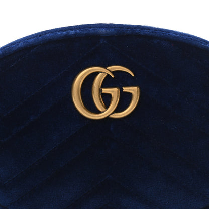 Gucci Velvet Matelasse GG Marmont Belt Bag 85 34 Cobalt Blue 8 of 10