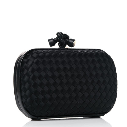 Bottega Veneta Satin Intreccio Impero Knot Clutch Black 3 of 18