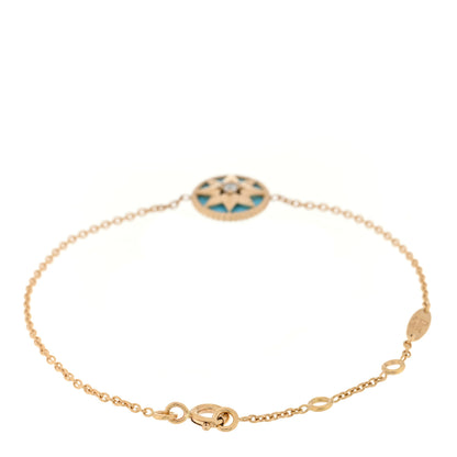 Christian Dior 18K Yellow Gold Diamond Turquoise Rose des Vents Bracelet 2 of 3
