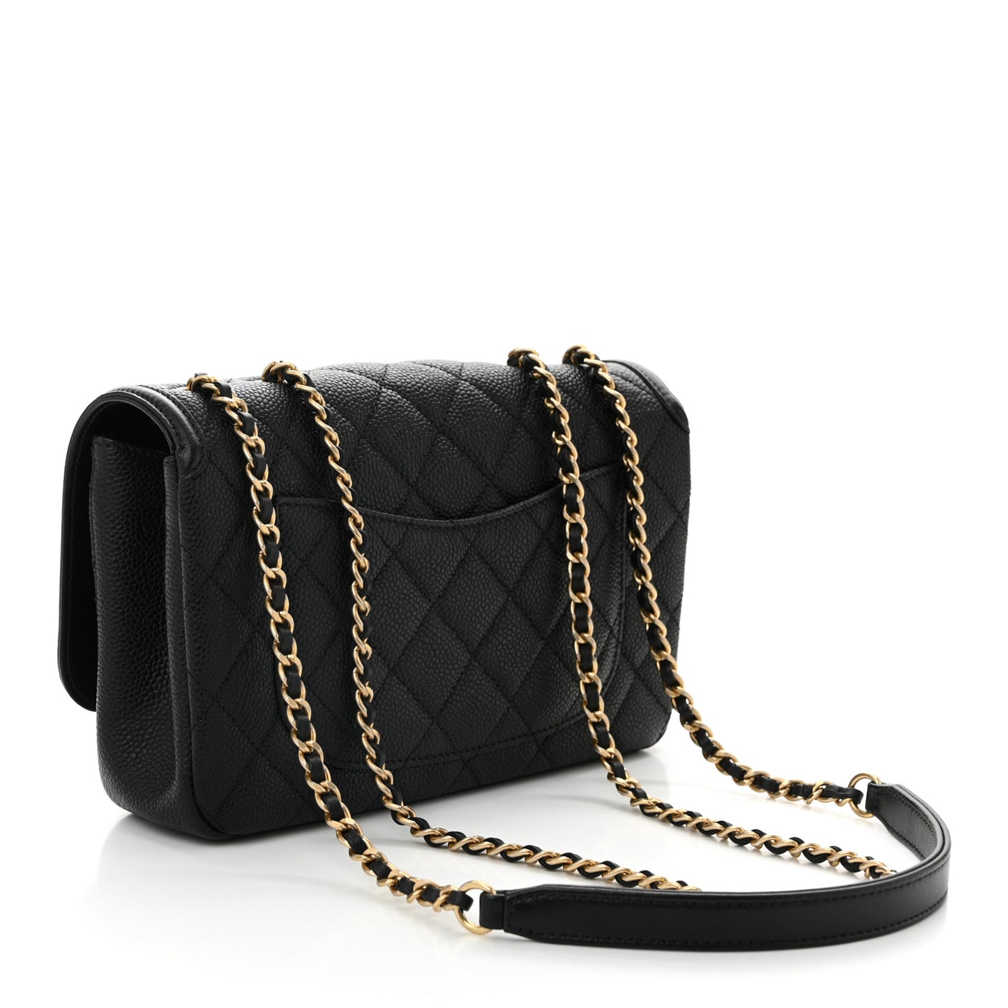 Caviar Quilted Small CC Filigree Flap Black