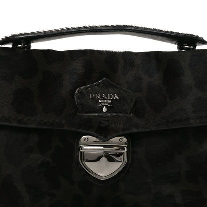 Prada Cavallino Leopard Print Pushlock Envelope Clutch Mimetico 12 of 18