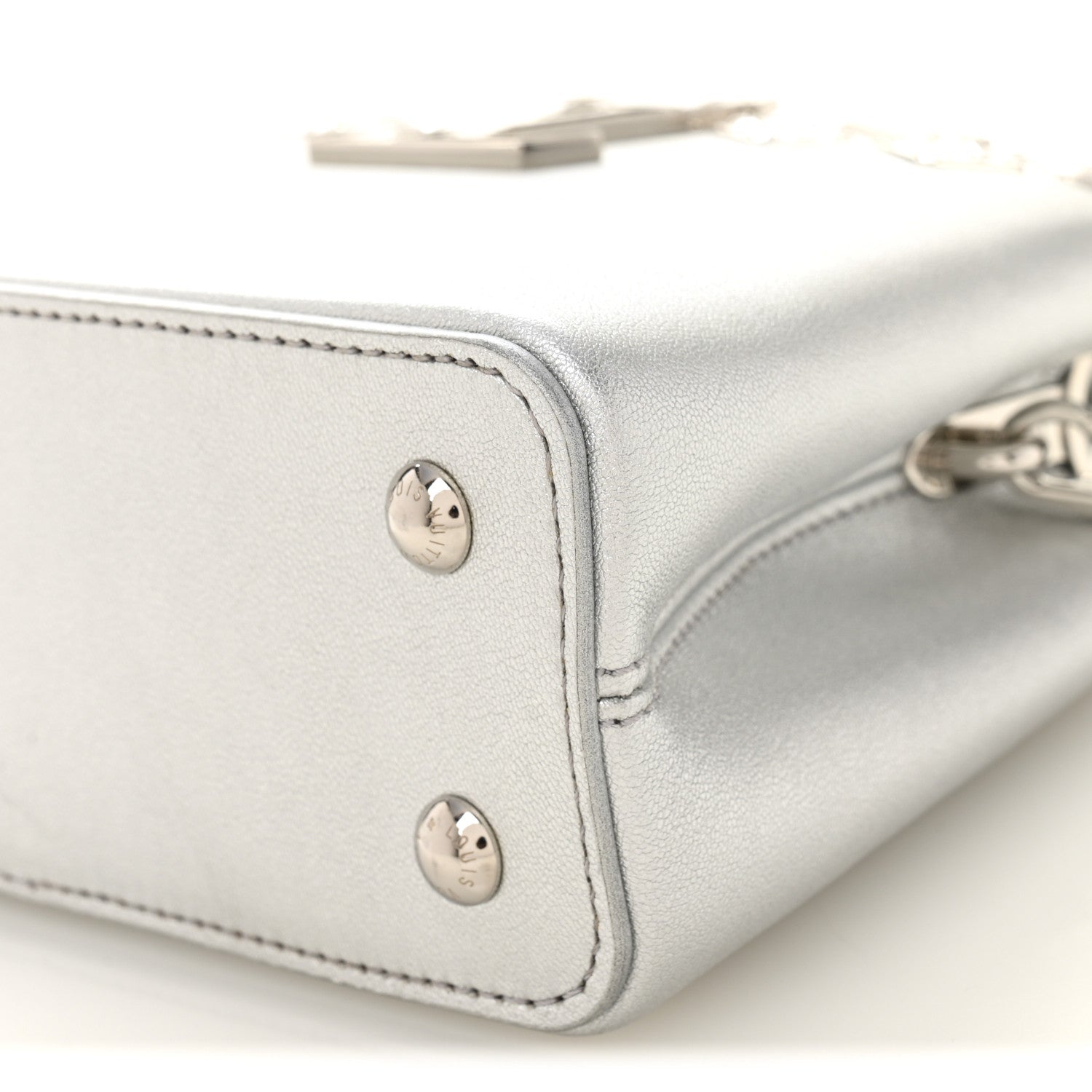 Louis Vuitton Lambskin Strass Mini Capucines  Silver 9 of 9