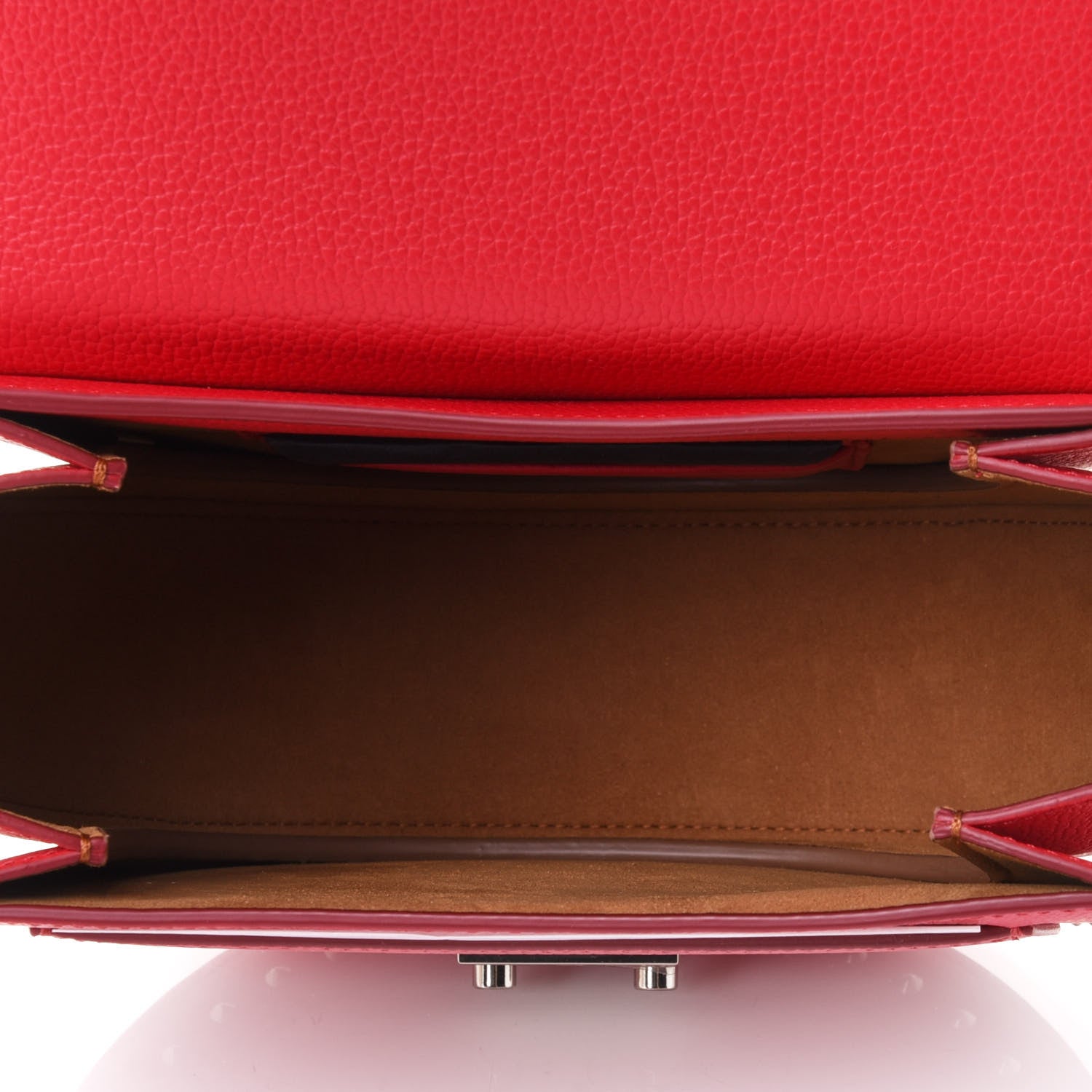MCM Grained Calfskin Small Patricia Studded Crossbody Bag Red 4 of 4