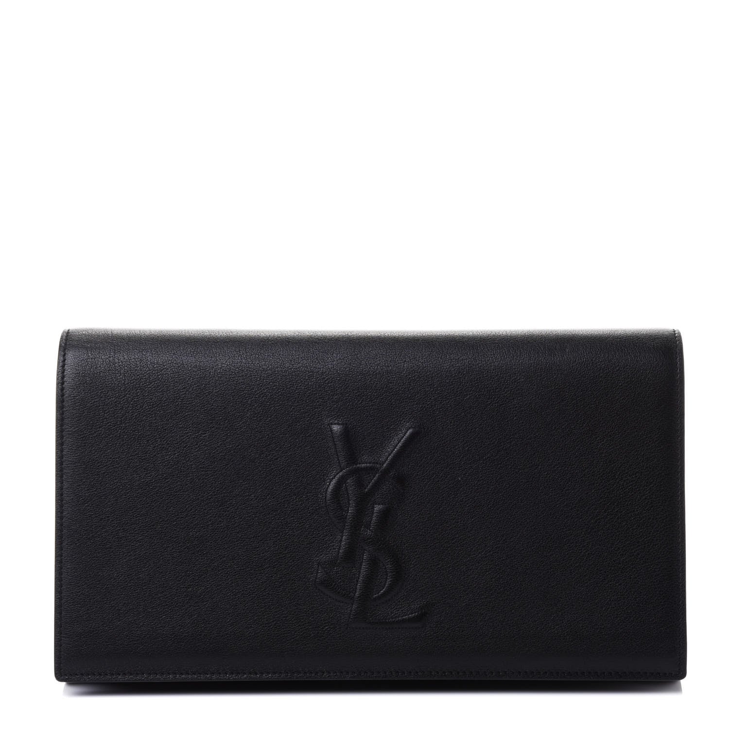 Saint Laurent Calfskin Monogram Large Belle De Jour Clutch Black 1 of 4