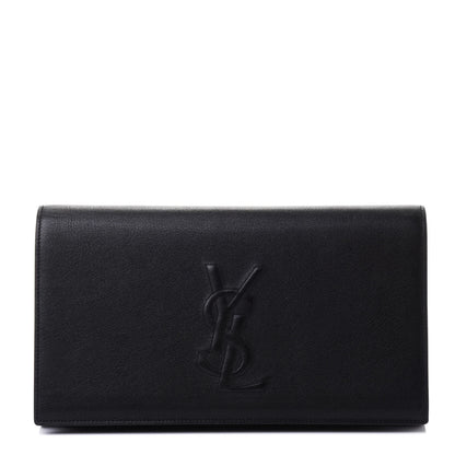 Saint Laurent Calfskin Monogram Large Belle De Jour Clutch Black 1 of 4