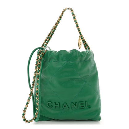 Chanel Shiny Caviar Quilted Mini Chanel 22 Green 1 of 10