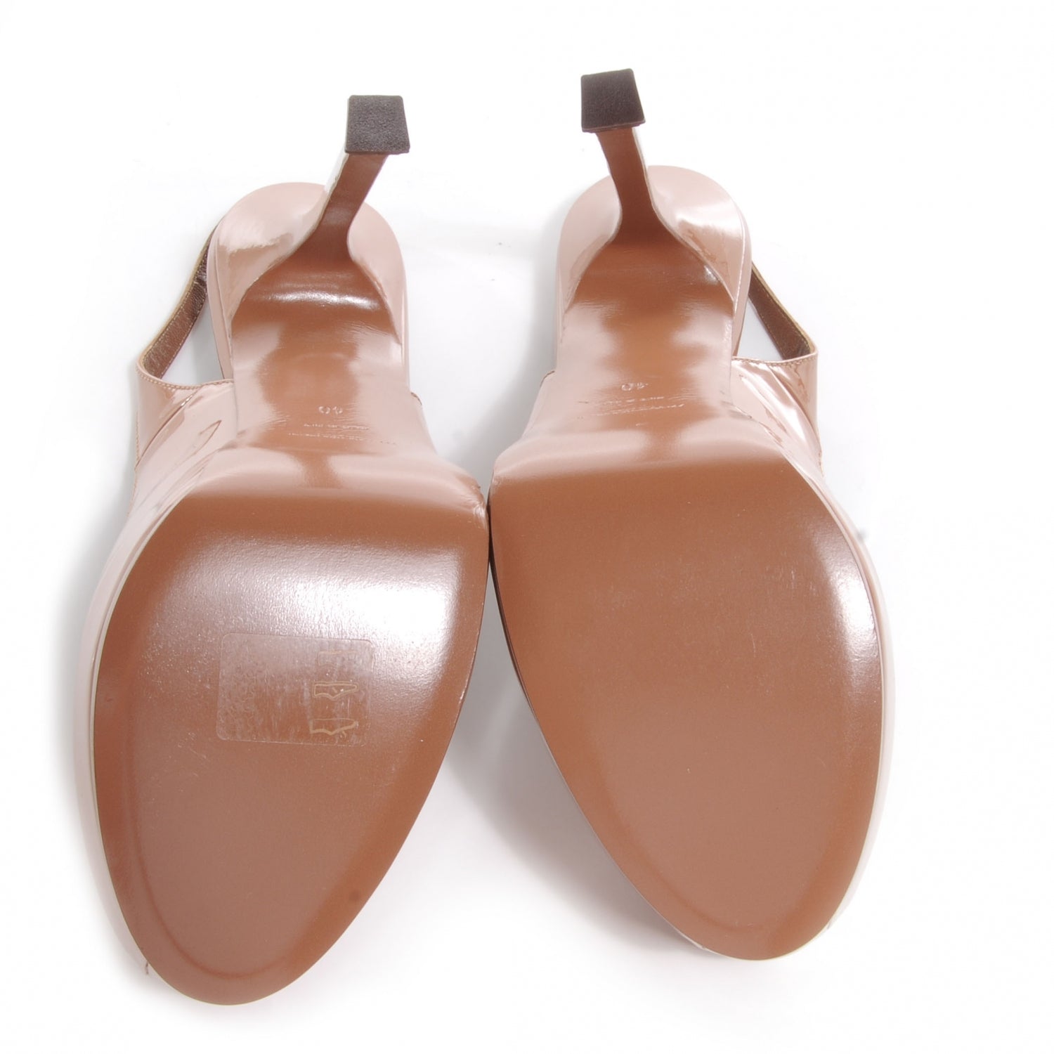 Saint Laurent Vitello Vernice Tribtoo 105 Slingback Soft Nude 40 7 of 9