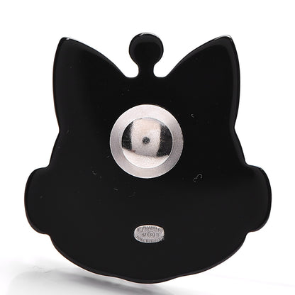 Chanel Resin Emoji Robot Cat Brooch Silver Blue 3 of 6