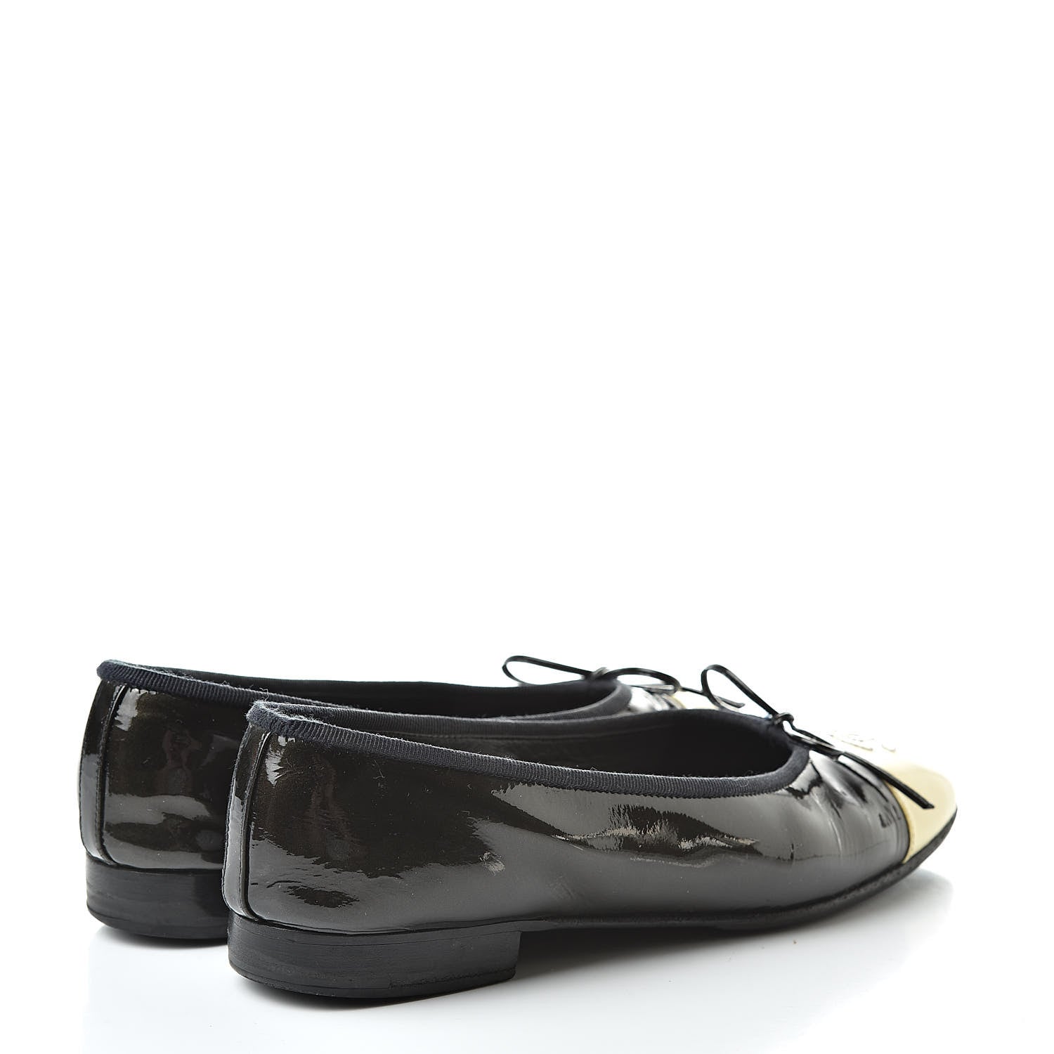 Chanel Patent Cap Toe Ballerina Flats 36.5 Black 4 of 13