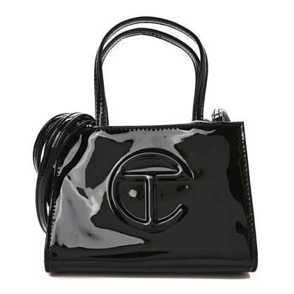 Telfar Patent Vegan Leather Small Shopping Bag Black 1 of 8