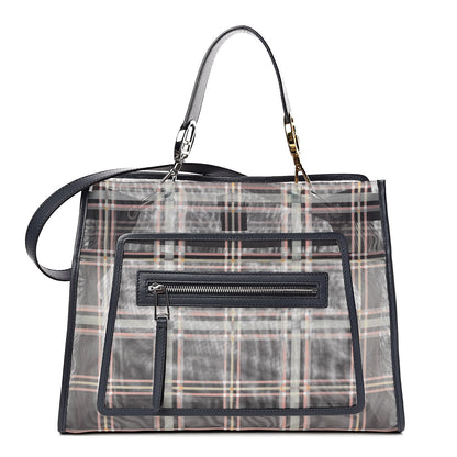 Fendi Mesh Vitello Century F is Fendi Tartan Regular Runaway Satchel Black 1 of 9