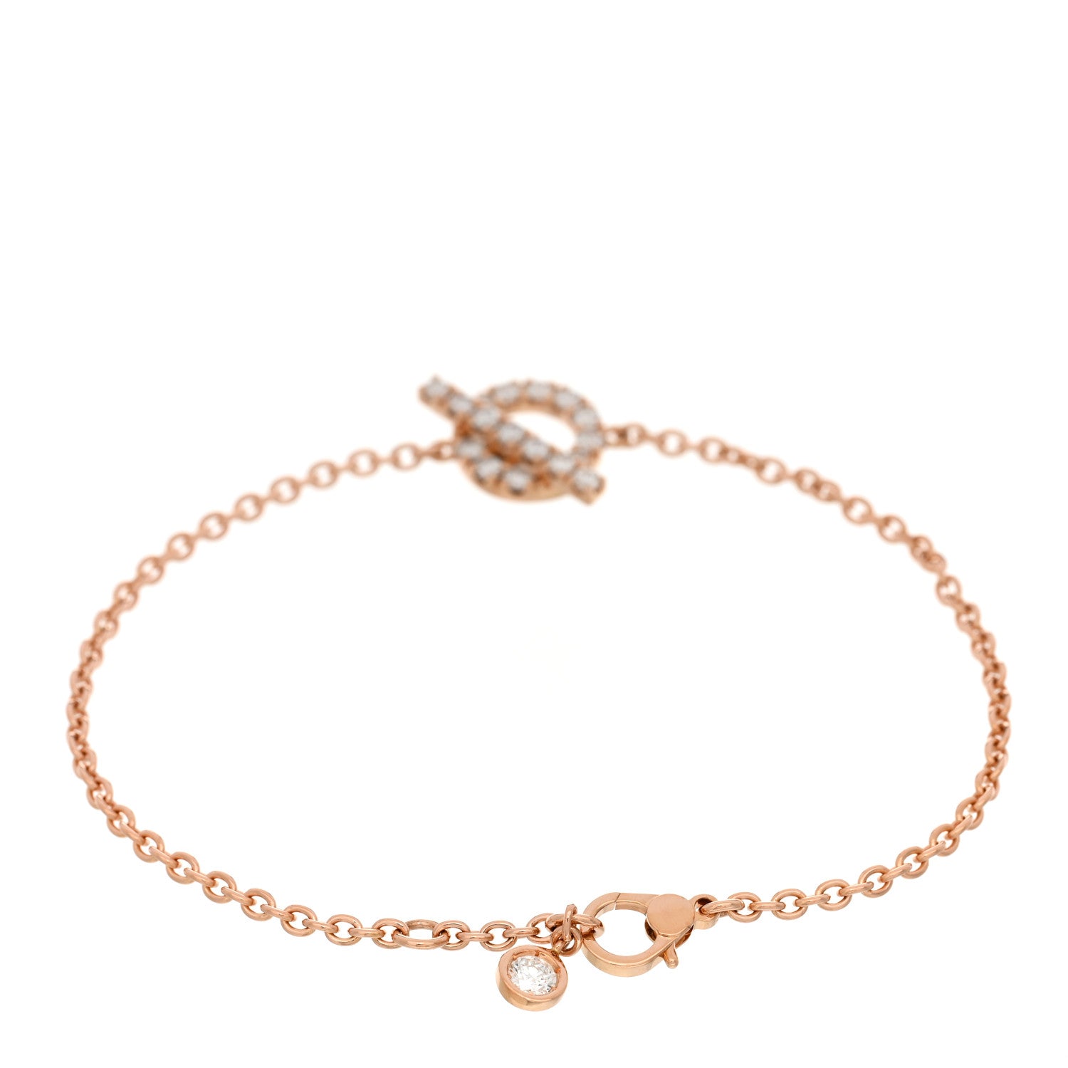 Hermes 18K Rose Gold Diamond Finesse Bracelet ST 2 of 4