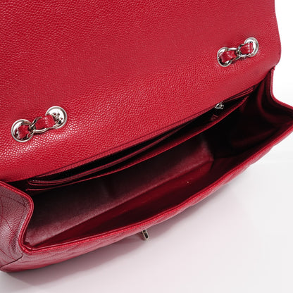 Chanel Caviar Quilted Jumbo Single Flap Red 8 of 8