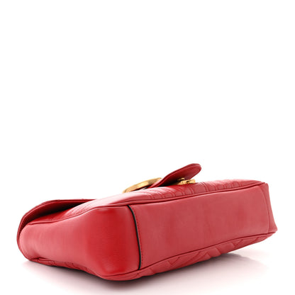 Gucci Calfskin Matelasse Medium GG Marmont Shoulder Bag Hibiscus Red 5 of 11