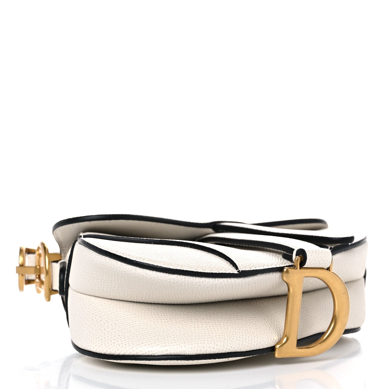 Christian Dior Grained Calfskin Mini Saddle Bag White 4 of 10