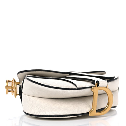 Christian Dior Grained Calfskin Mini Saddle Bag White 4 of 10