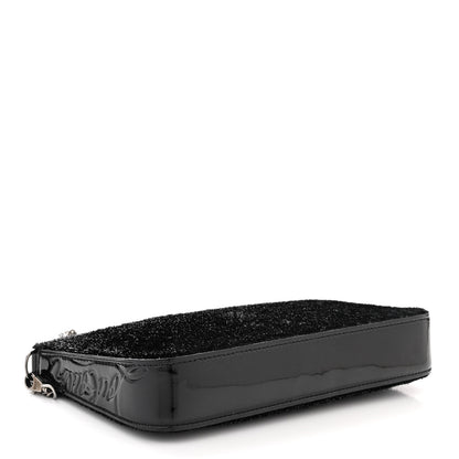 Christian Louboutin Patent Velour Loubila Chain Clutch Black 4 of 9