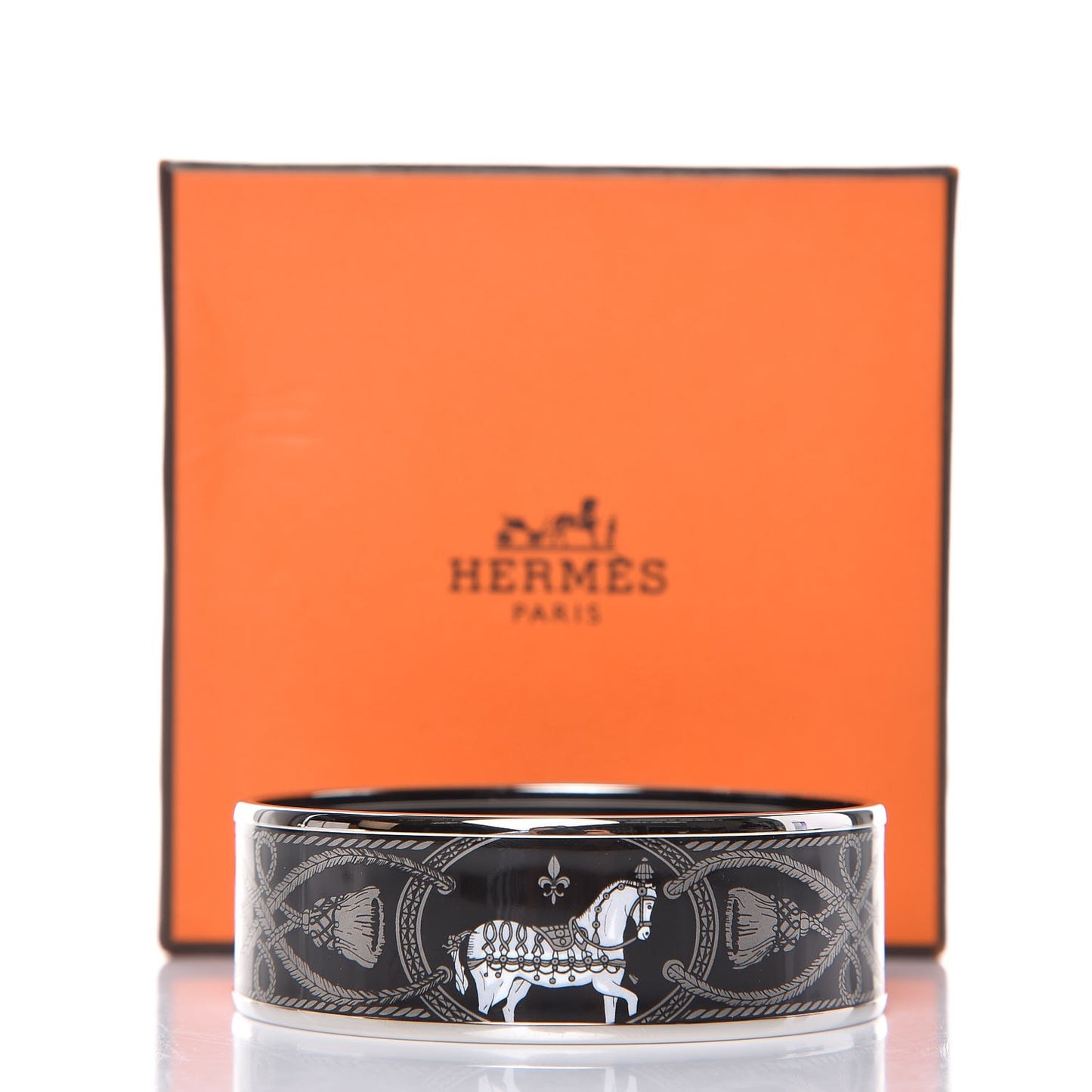 Enamel Printed Wide Grand Apparat Bracelet 62 Black