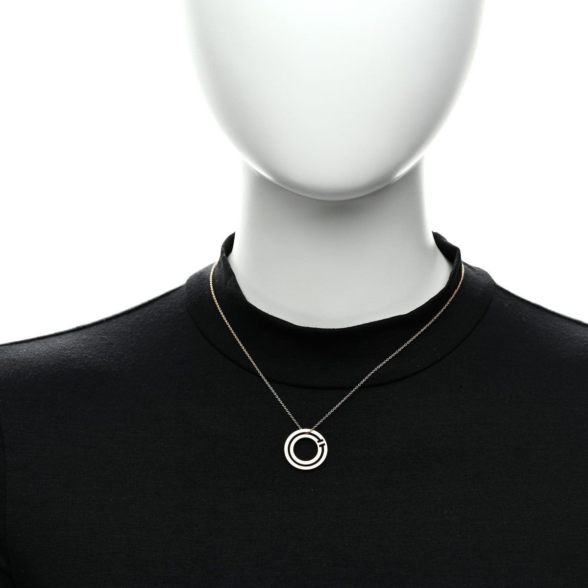 Tiffany 18K Yellow Gold T Circle Pendant Necklace 2 of 6