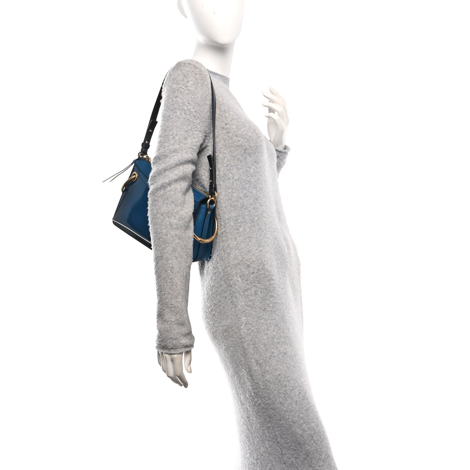 Chloe Glossy Lambskin Small Roy Bag Vinyl Blue 2 of 9