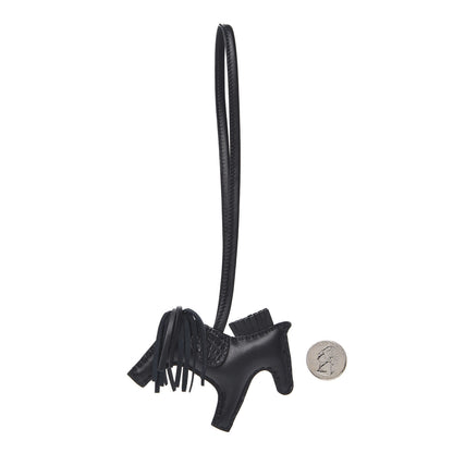 Hermes Milo Lambskin Matte Alligator Touch Grigri Rodeo Horse Bag Charm PM So Black 2 of 4