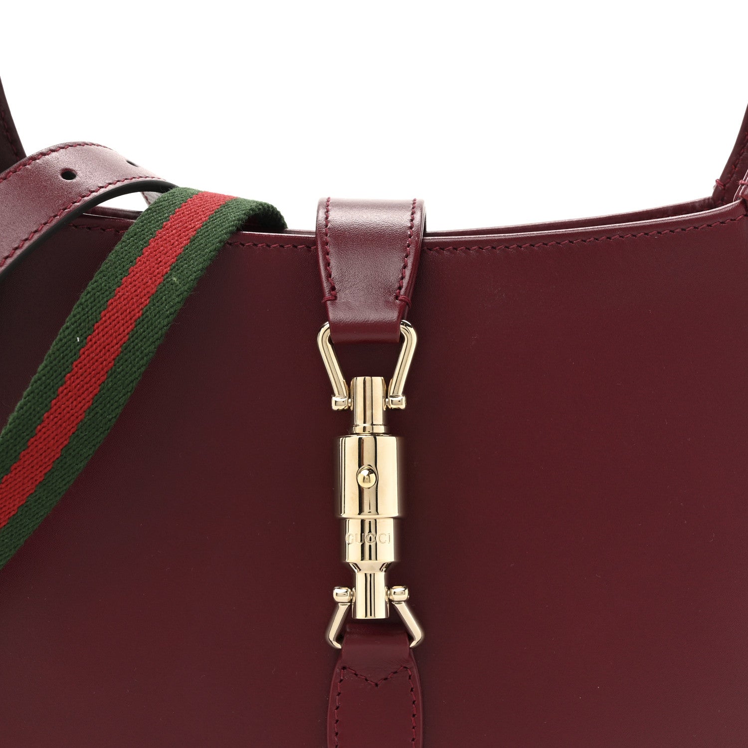 Gucci Ancora Calfskin Web Medium Jackie 1961 Hobo Rosso 8 of 14