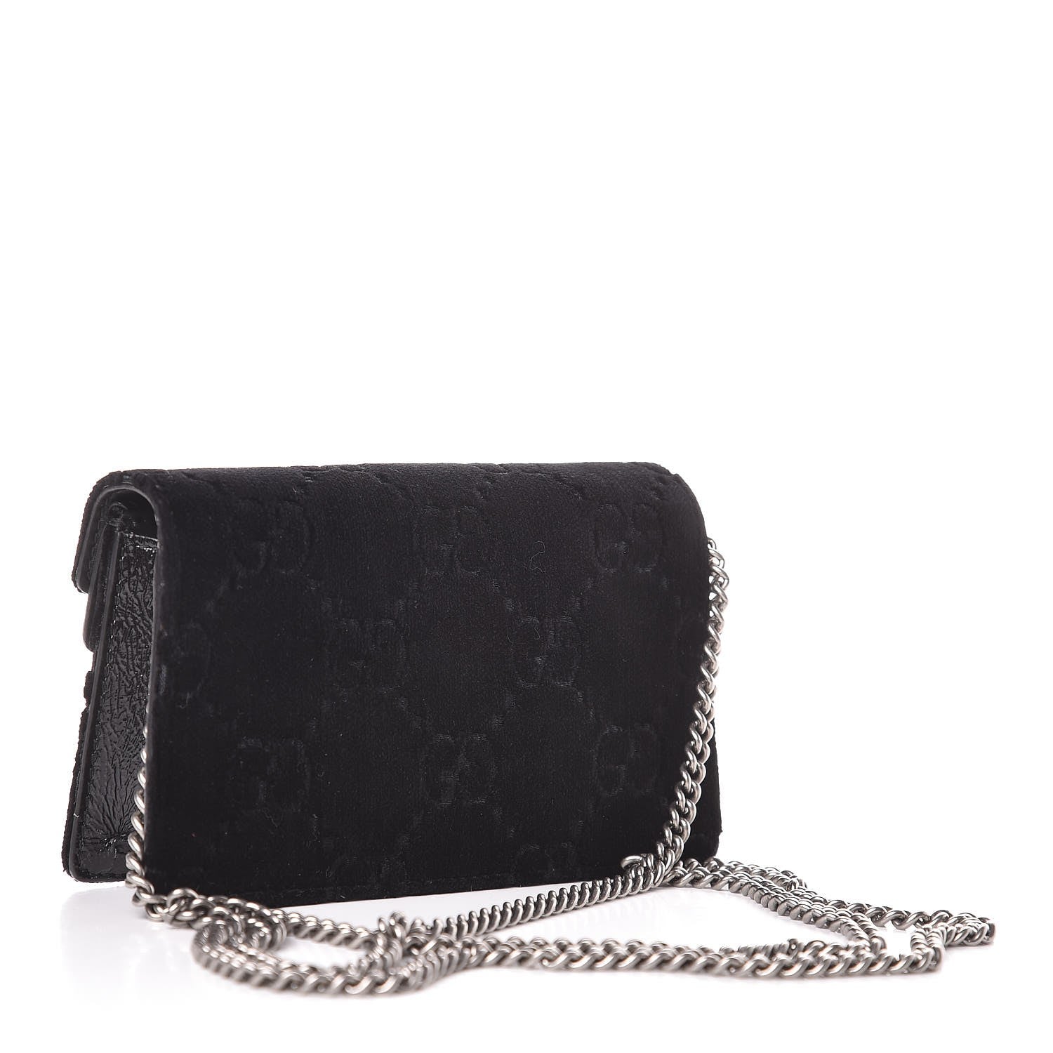 Gucci Velvet GG Monogram Super Mini Dionysus Shoulder Bag Black 2 of 8