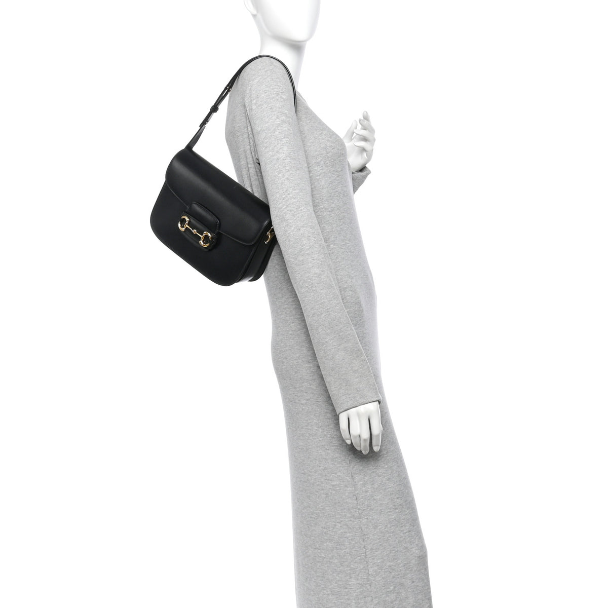 Gucci Azalea Calfskin Horsebit 1955 Shoulder Bag Black Black 2 of 10