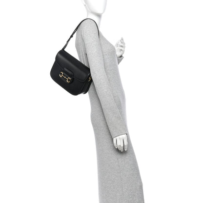 Gucci Azalea Calfskin Horsebit 1955 Shoulder Bag Black Black 2 of 10