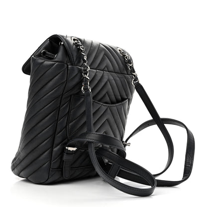 Chanel Calfskin Chevron Quilted Small Urban Spirit Backpack Black 3 of 10