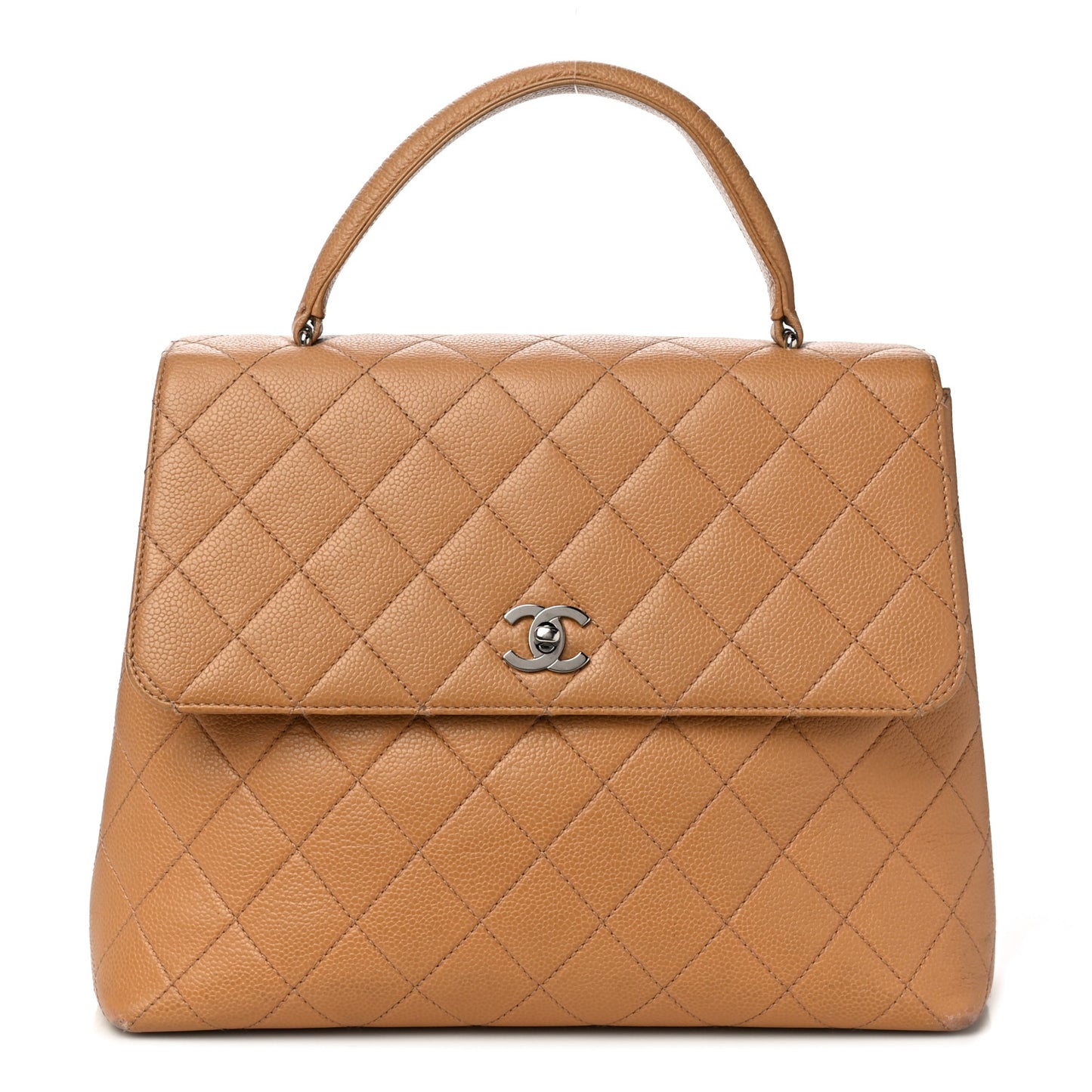 Caviar Quilted Jumbo Kelly Flap Beige