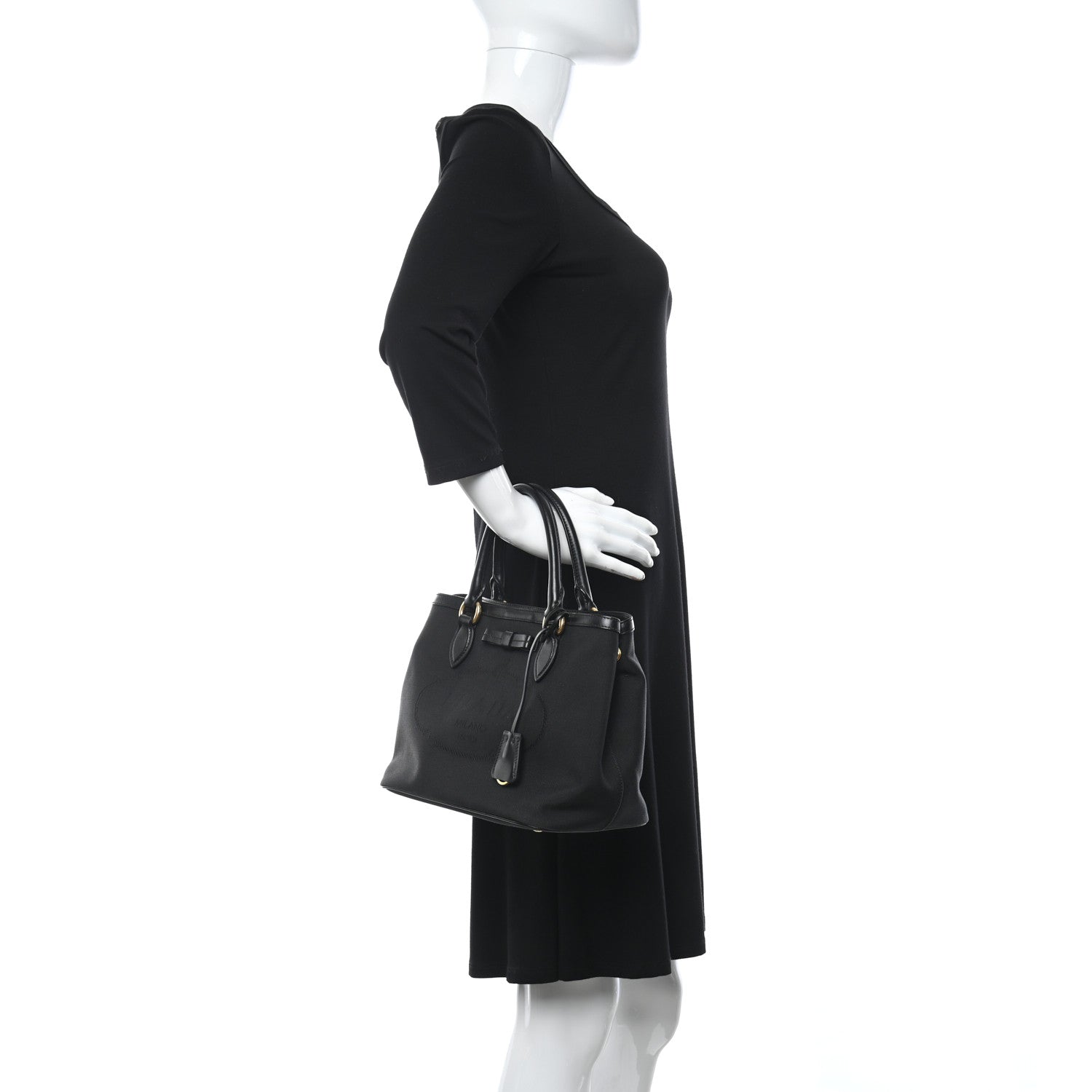Prada Jacquard Logo Tote Black 2 of 9