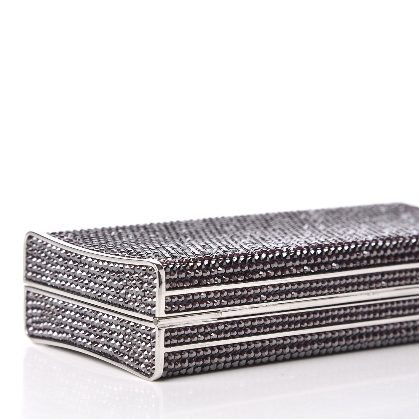 Swarovski Crystal Minaudiere Clutch Silver Purple