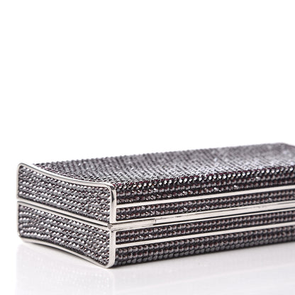Judith Leiber Swarovski Crystal Minaudiere Clutch Silver Purple 6 of 10