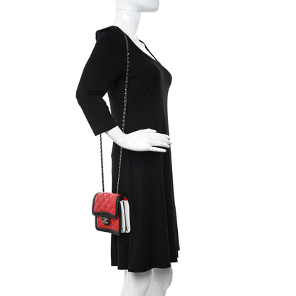 Chanel Lambskin Quilted Mini Graphic Flap Bag Red Black White 2 of 10