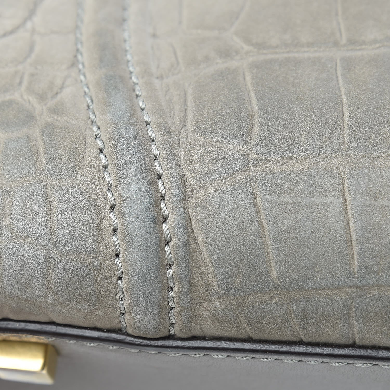 Celine Crocodile Embossed Nubuck Medium Phantom Luggage Grey 18 of 24