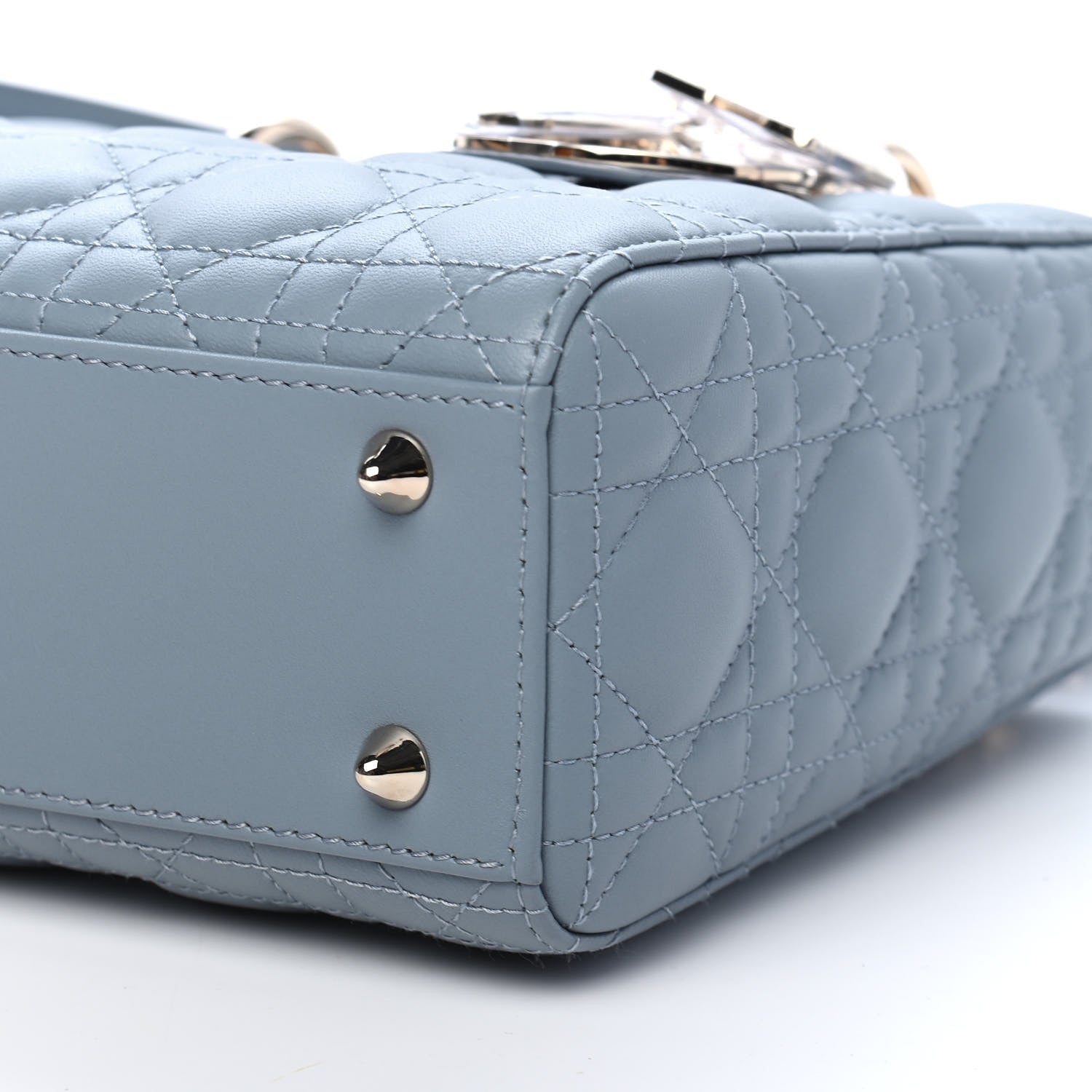 Christian Dior Lambskin Cannage Small My ABCDior Lady Dior Cloud Blue 8 of 9