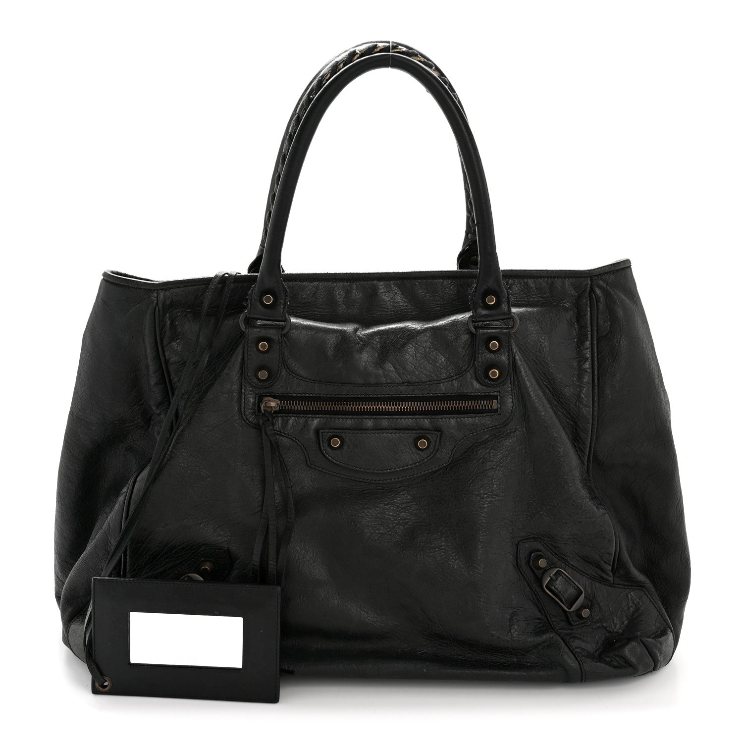 Balenciaga Agneau Classic Hardware Large Sunday Tote Black 3 of 14