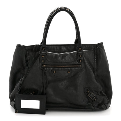 Balenciaga Agneau Classic Hardware Large Sunday Tote Black 3 of 14