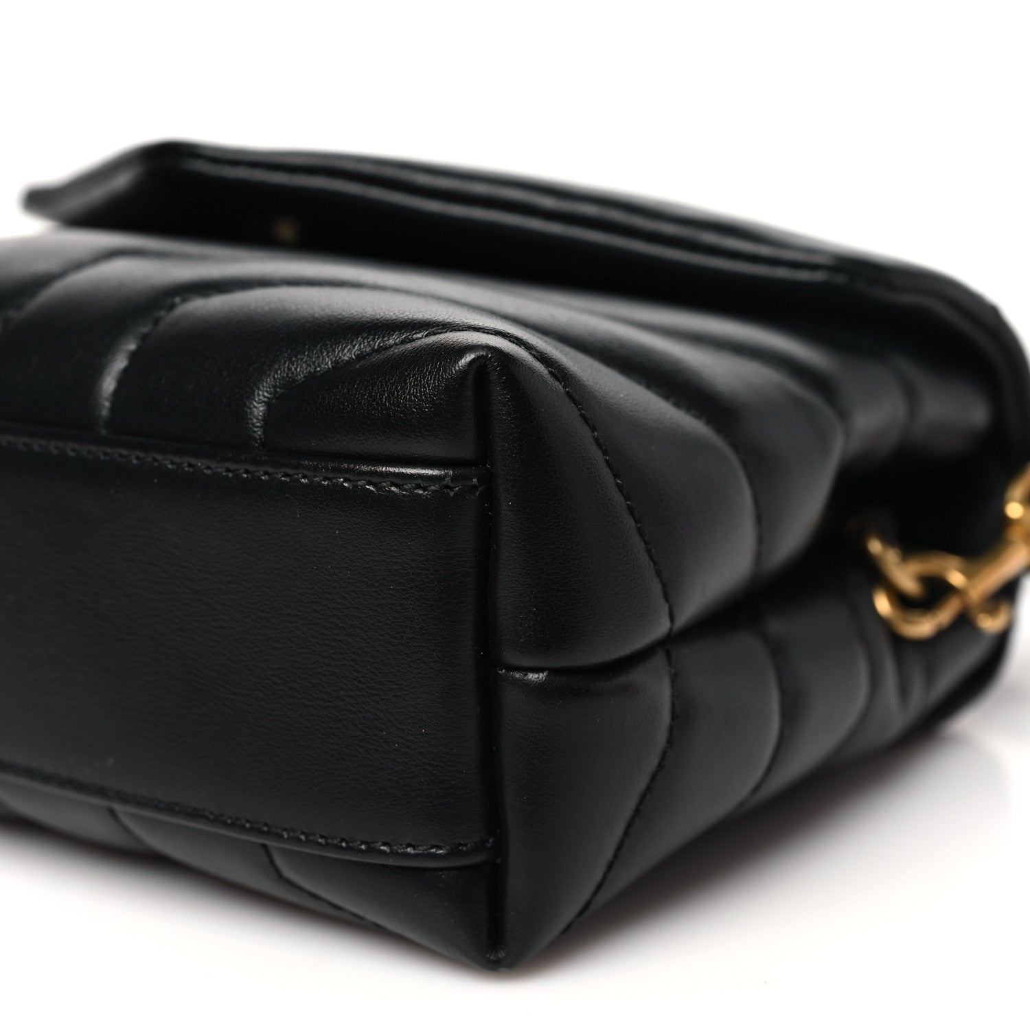 Saint Laurent Calfskin Y Quilted Monogram Toy Loulou Crossbody Bag Black 10 of 10