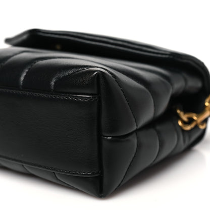 Saint Laurent Calfskin Y Quilted Monogram Toy Loulou Crossbody Bag Black 10 of 10