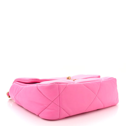 Chanel Lambskin Quilted Medium Chanel 19 Flap Neon Pink 4 of 10