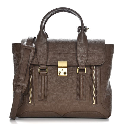 3.1 Phillip Lim 3.1 Textured Calfskin Medium Pashli Satchel Taupe 1 of 8