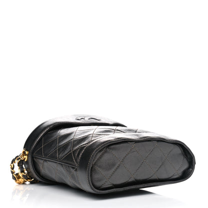 Chanel Metallic Lambskin Quilted Tassel Shoulder Bag Dark Grey 3 of 11